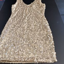 Gold mini v neck sleeveless body contouring dress sequin small wedding formal