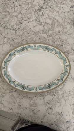 Christian Dior Oval Ceramic Serving Platter with Floral Border
