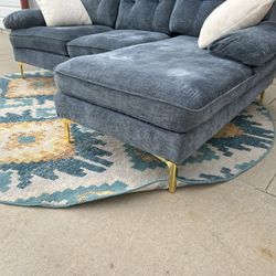 L-Shape Blue Couch 