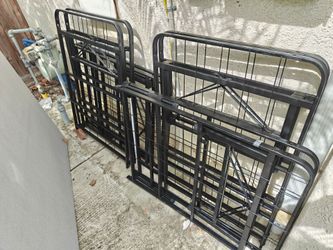 Full Size Metal Bed Frames (2) + Full Sized Bunkie Board