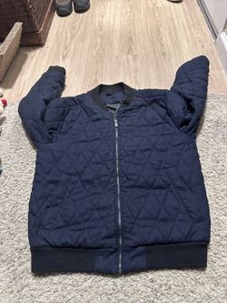 Men’s Black flannel quilted bomber jacket