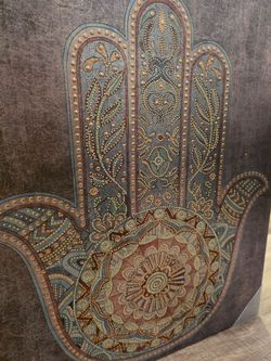 Brand New!!! Moroccan Hamsa Hand Canvas Wall Art.