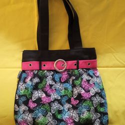 HAND BAG ALL CLOTH WITH BUTTERFLIES 