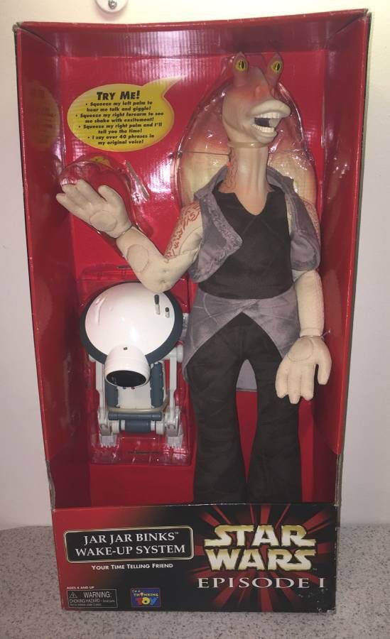 Vintage huge Star Wars Episode One Jar Jar Binks Talking Action Figure in Box Toy