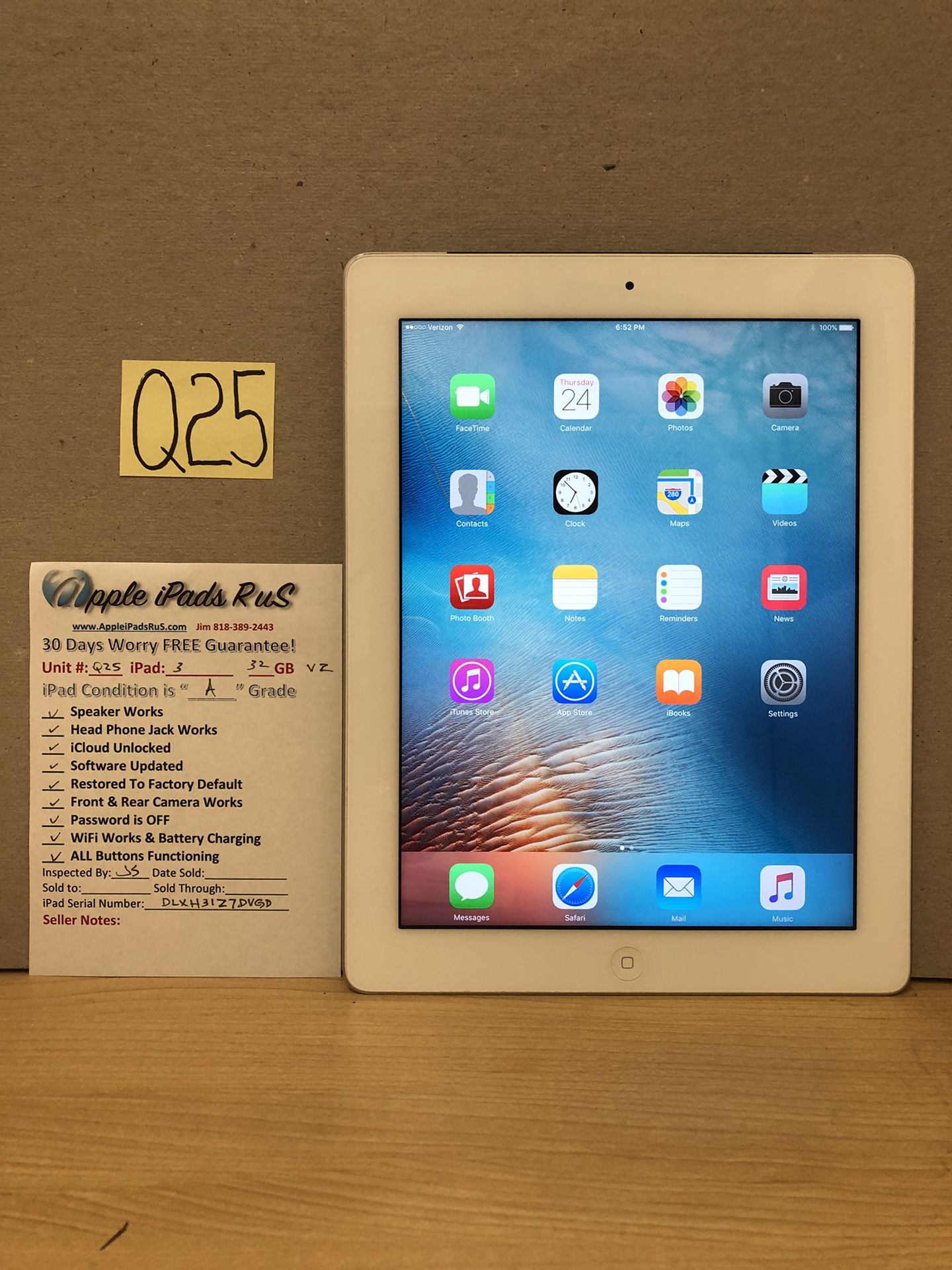 Q25 - iPad 3 32GB VZ