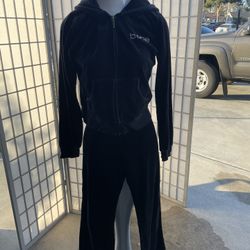 Black Velour Suit - Size Med