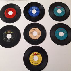 Lot of 7 Vintage 45 RPM Vinyl Singles 1960s– The Shangri-Las, Frankie Valli & More