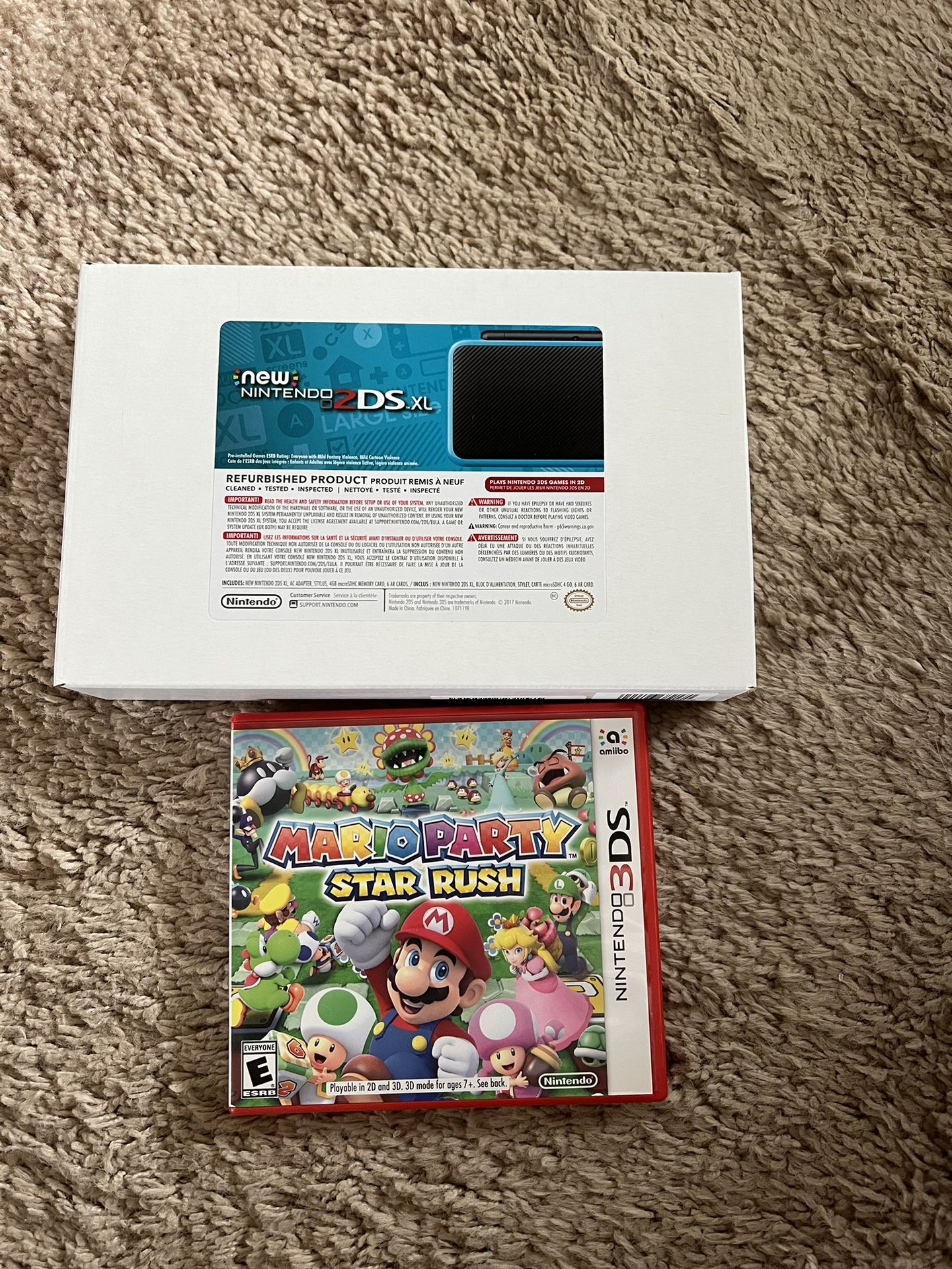 nintendo refurbished 2ds xl LIKE NEW plus mario party
