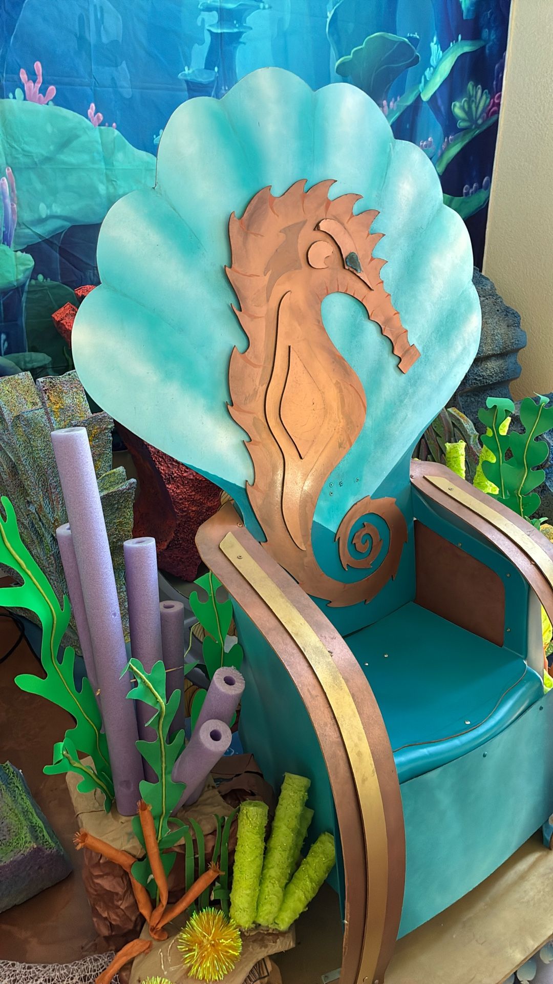 Kids Party Seahorse Throne Custom Made Ocean Mermaid Themed