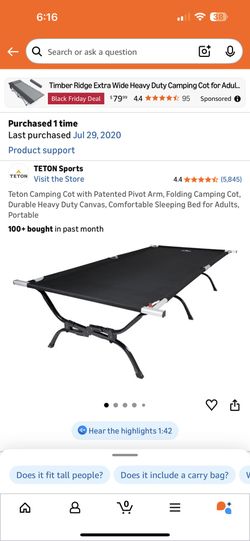 TETON COTS XL AND L AVAILABLE