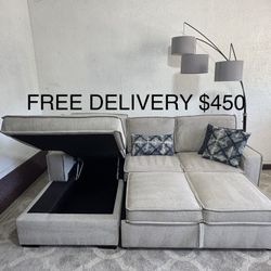 FREE DELIVERY - Bob’s Sleeper Sectional Sofa With Throw Pillows
