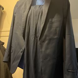 Boys Tommy Hilfiger Navy Blue Suit Jacket With Pants Age 12 Work Once 