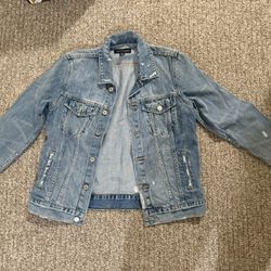NWOT  Lucky Brand Denim Jacket Blue Wash Classic Trucker Style Womens Size M
