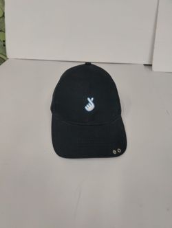 Black Kpop Silver Hoop Rings Korean Hand Heart Dad Hat Baseball Cap