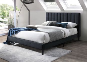 BRAND NEW FULL SIZE VELVET PLATFORM BED WITH PLUSH MATTRESS (FREE DELIVERY)