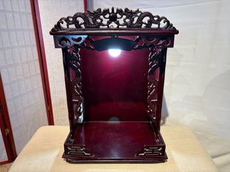 Vintage Chinese Carved Dragon Buddhist Altar Cabinet