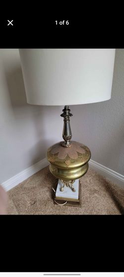 Vintage RARE UFO table lamp marble stand