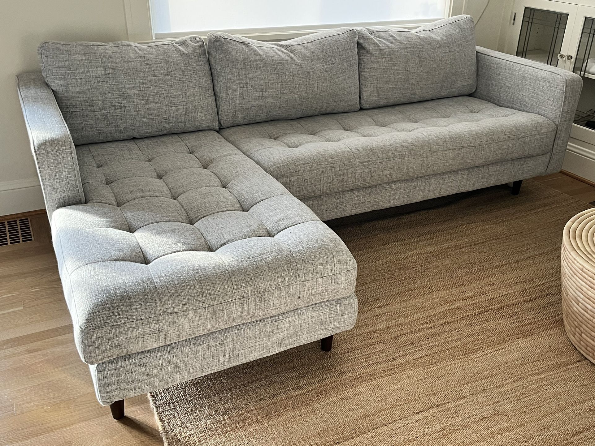 Grey Left Sectional Couch (Article)
