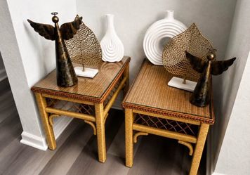Side table with decor