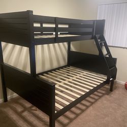 Twin/full bunk bed. Available in espresso & white. Assembly required. Assembly not included. Tax included. Free local delivery. $350 bunk bed only. $5