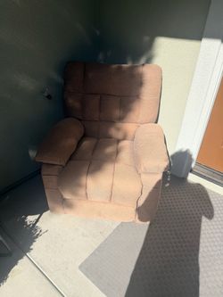 Brown Fabric Tufted Recliner Massage Chair