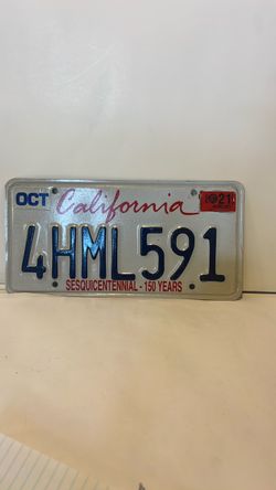 California Sesquicentennial 150 Years License Plate