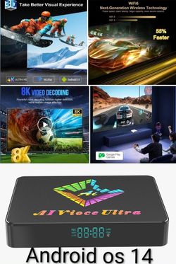 Android TV & Gaming Box Android OS 14 8K/4K/1080p wifi 6