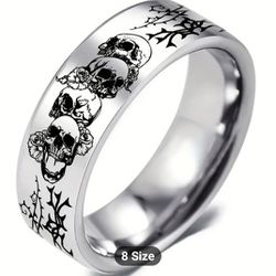 Skull And Thorn Ring Sz8