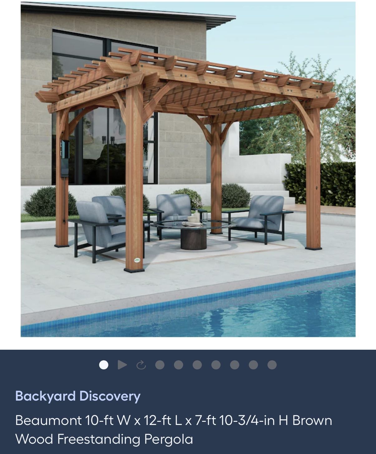 Lowe’s Pergola 10’Wx12’Lx7.10”H NEW
