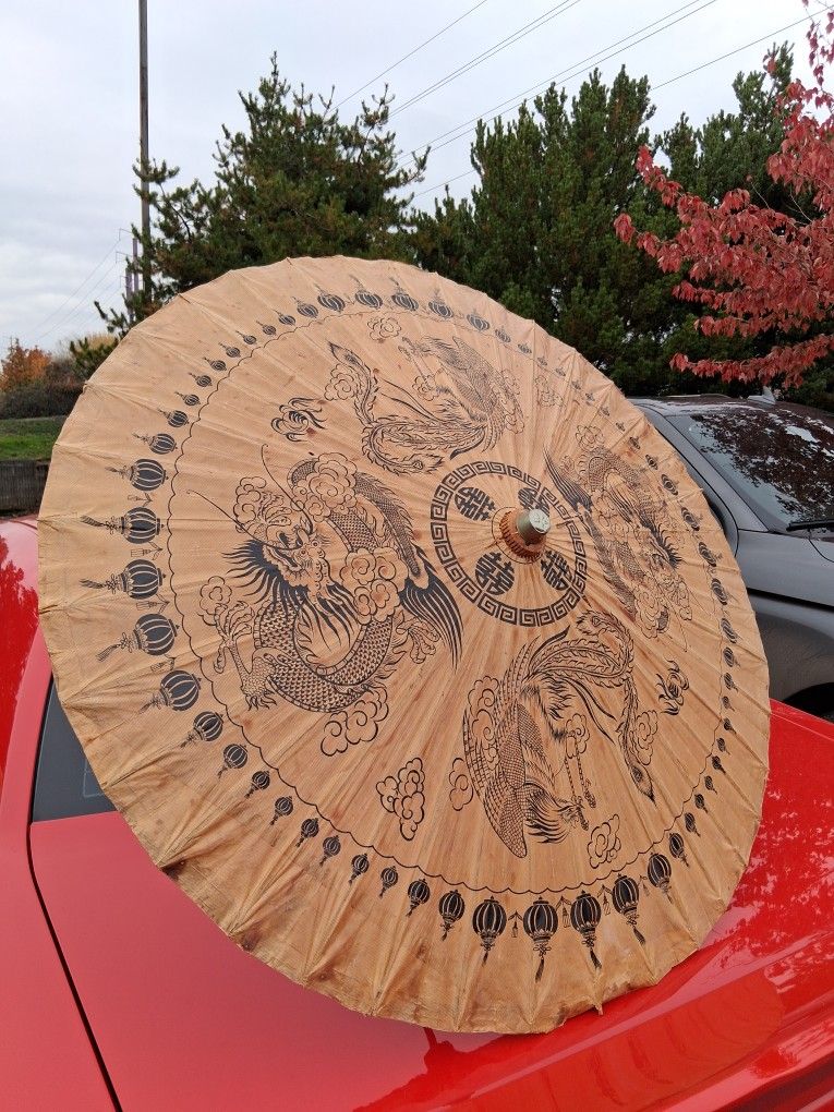 traditional Chinese or Japanese paper umbrella