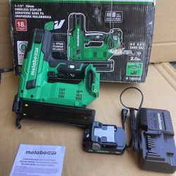 METABO HPT MULTI-VOLT 18-GAUGE 1-1/2-IN NARROW CROWN FINISH STAPLER BATTERY AND CHARGER INCLUDED 