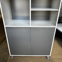 Multi-Purpose Storage Cabinet, 47.2" Tall Buffet Cabinet, entryway Cabinet with 2 Doors and 1 Open Shelves, Office Filing Cabinet 