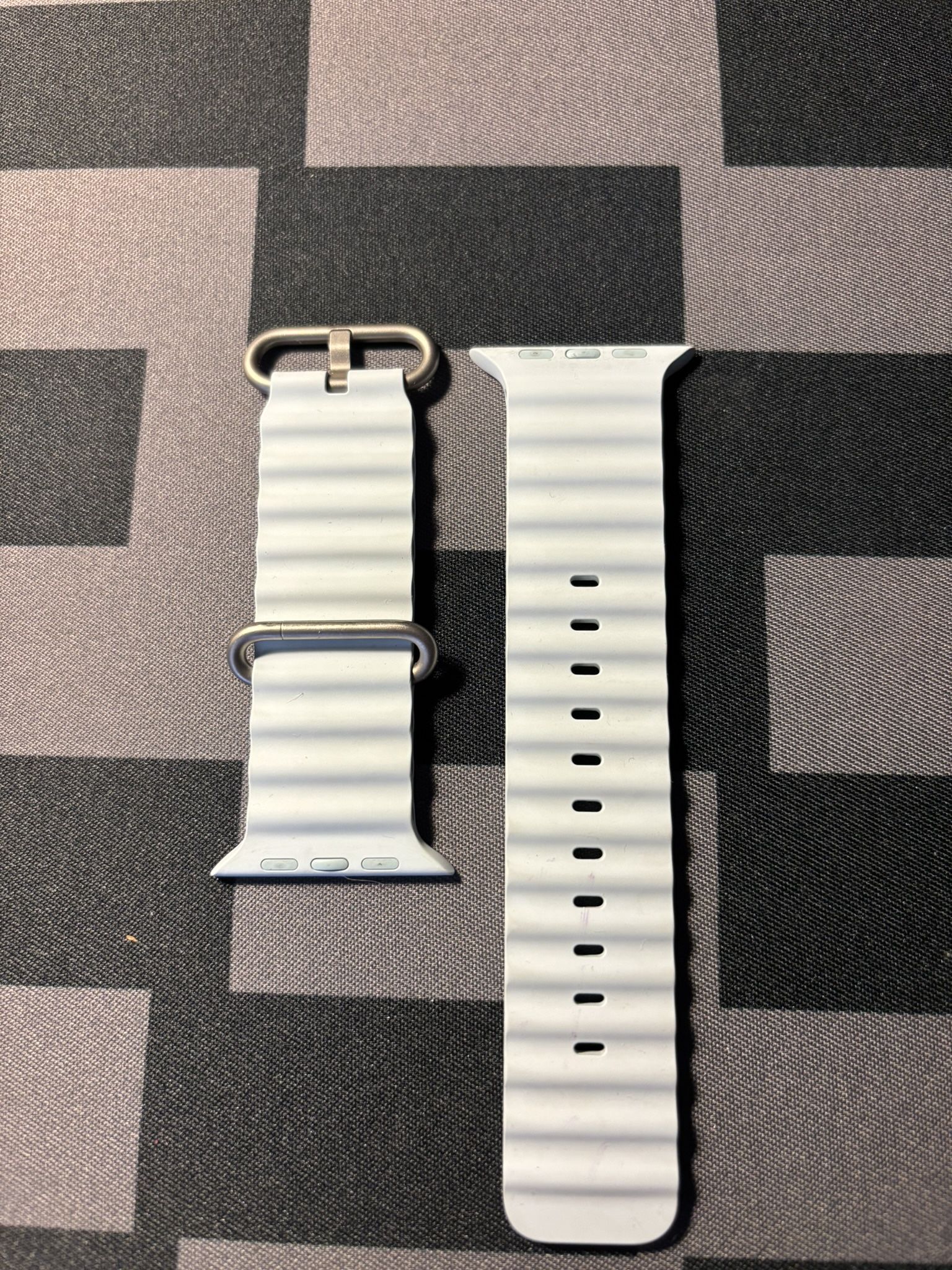 Apple Watch Band - Ocean Band (49mm) - Ice Blue with Natural Titanium Finish - Regular