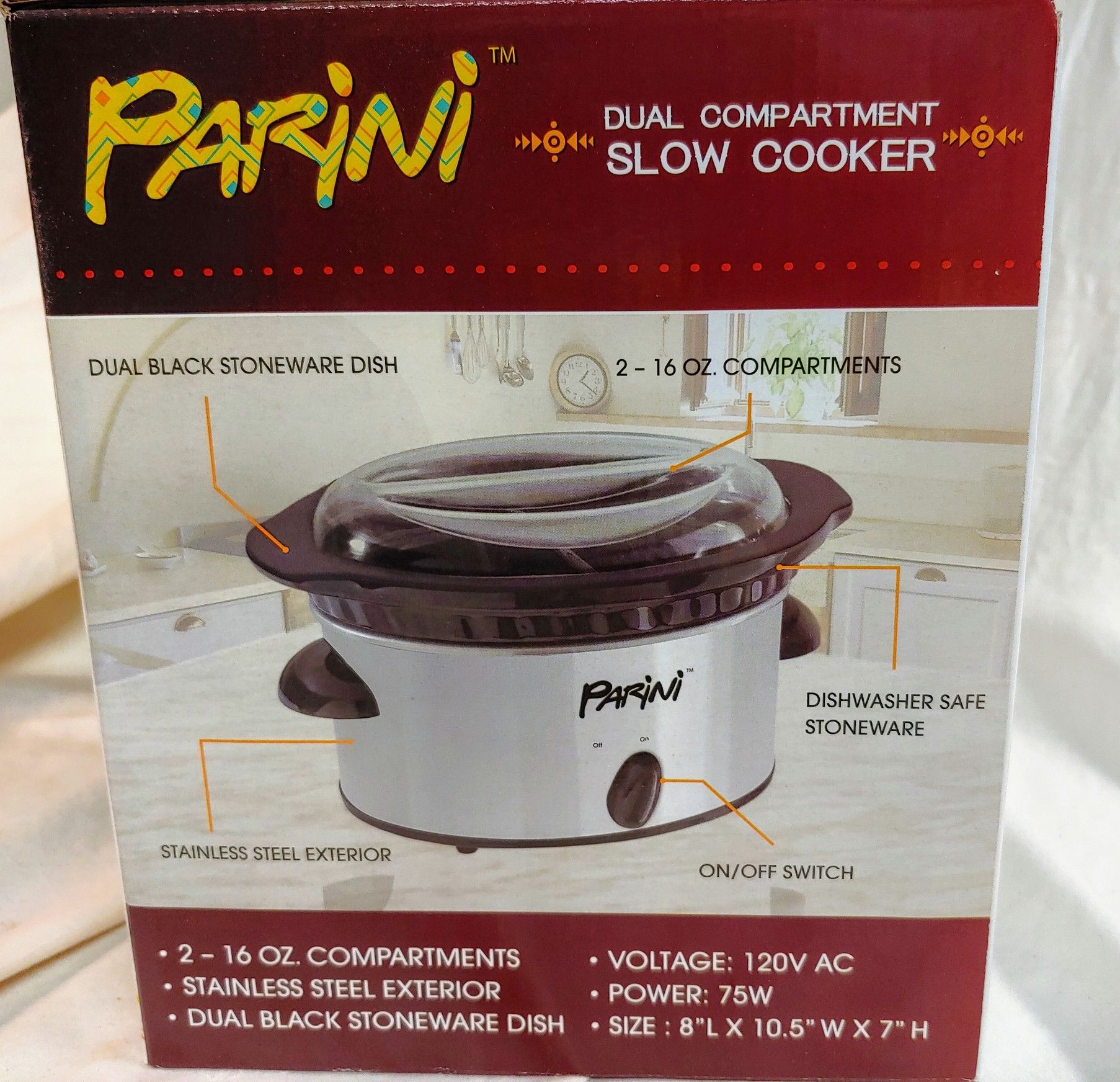 $10 OFF! Paroini Dual Compartment Slow Cooker
