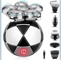 Head Shaver for Bald Men, Precision Ultimate Electric Shaver for Bald Men, IPX7 Waterproof Cordless Rechargeable Razor, Wet/Dry Shaving, 6D Rotary Sha
