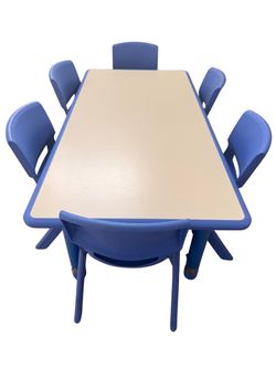 Daycare or Classroom Table with 6 chairs
