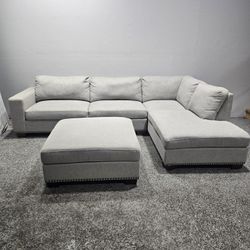 Gray Sectional Couch And Ottoman!!! Delivery Available 