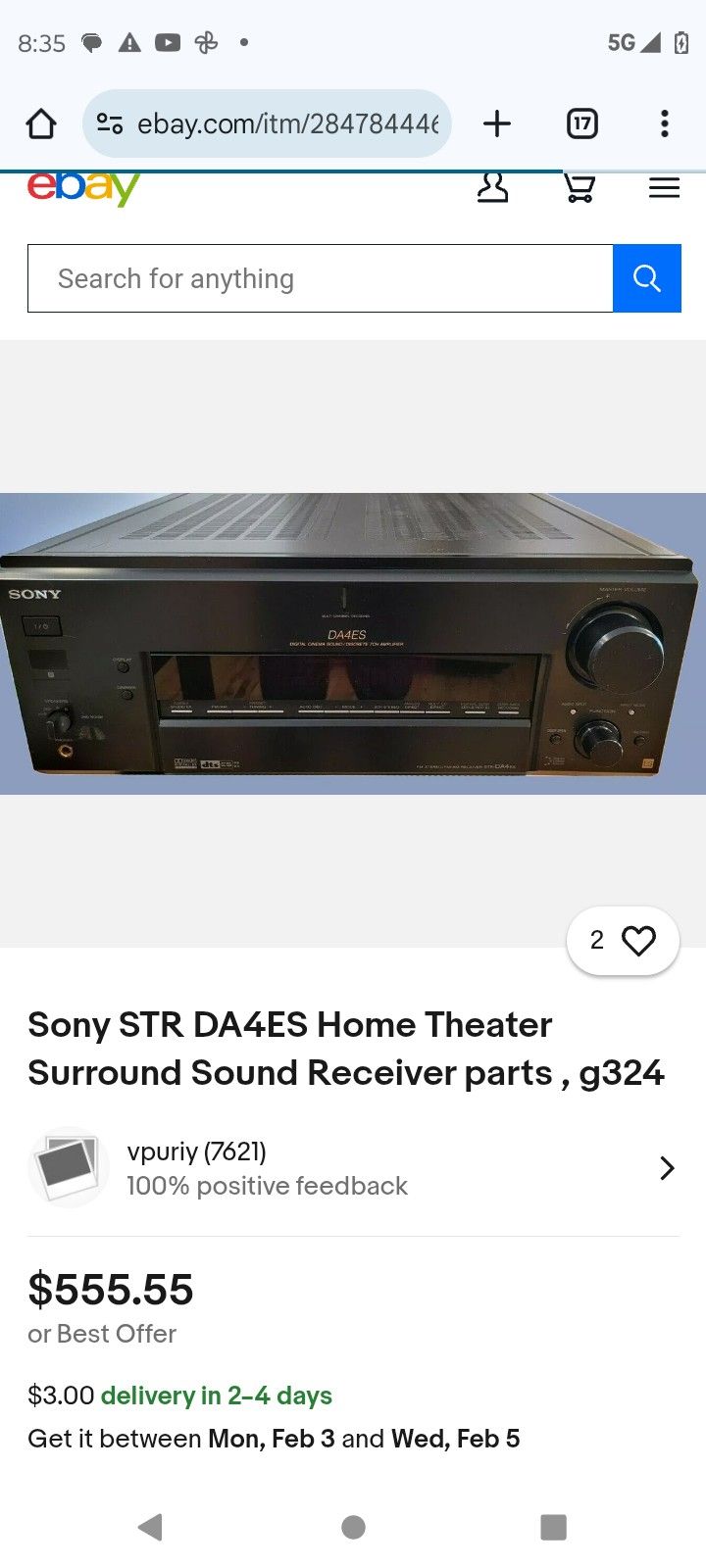 Sony STR DA4ES Surround Sound Receiver