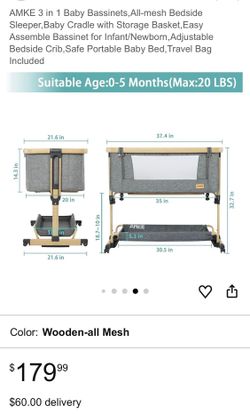 Amke 3 in 1 Baby Bassinet