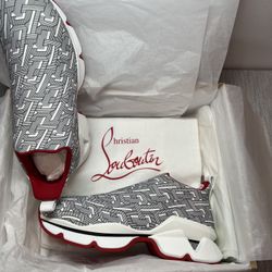 NEW CHRISTIAN LOUBOUTIN $700. SPACE RUN FLAT NEOPRENE CL/CALF BRAND NEW. NEVER TAKEN OUT OF BOX. SIZE MENS 9 Woman’s 10.5