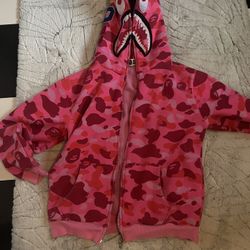 Pink bape hoodie real cheap