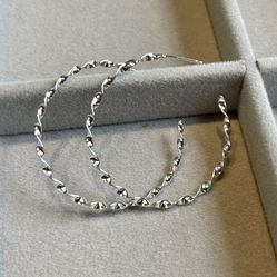 Solid Sterling Silver 925 Spiral Hoops