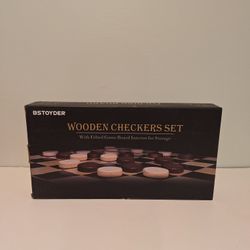 Bstoyder Wooden Checkers Set 