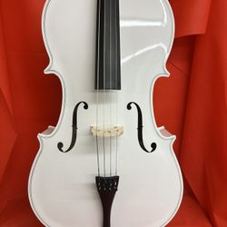 Nice 4/4 White Cello with New Bow, Digital Tuner, Extra Strings, Rosin, Case $360 Firm