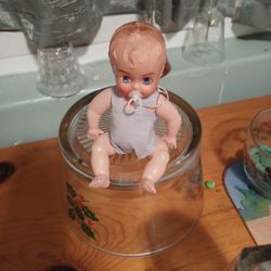 Antique Vintage Miniature  Baby  Plastic  