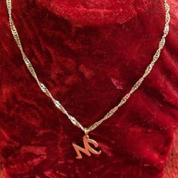 925 NEW SILVER Necklace With  M Pendant 