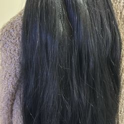 Wig AGPTEK Wig Black 23” Long. Synthetic Eig for Women Straight Long , part in the middle