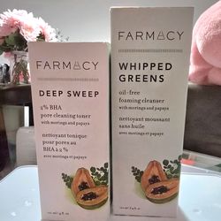 Farmacy Whipped Greens Oil-Free Foaming Cleanser  AND  Farmacy Deep Sweep Pore Cleansing Toner