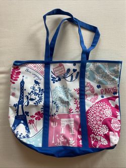 Lancome Paris Travel Tote Bag Blue New