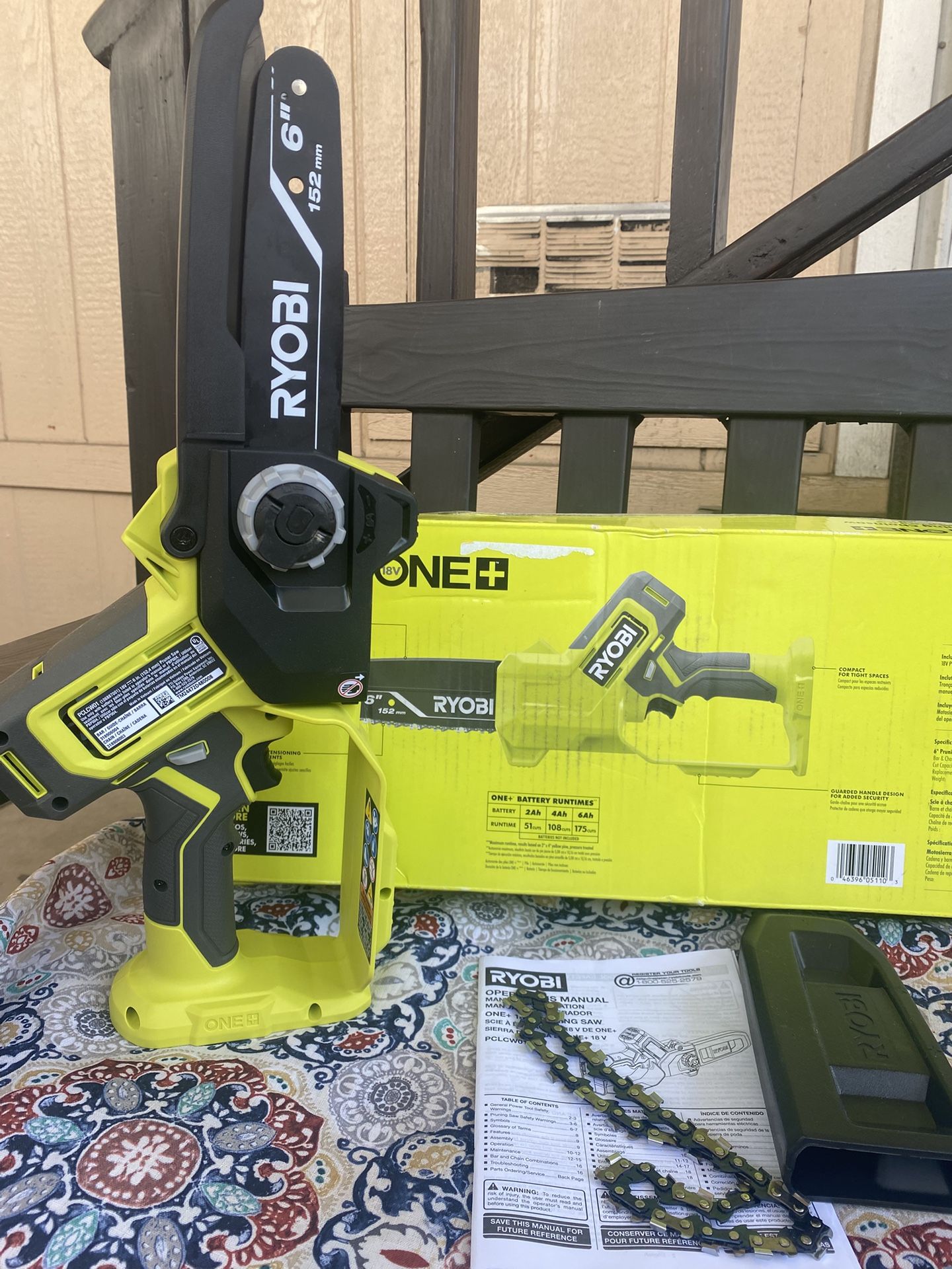 Ryobi One+ 18 V 6” Cordless Battery Compact Pruning Mini Chainsaw TOOL ONLY